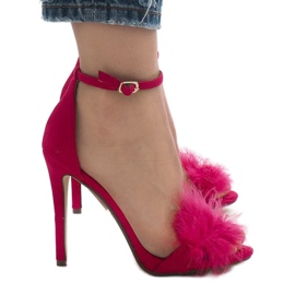 Sandales à talons hauts en daim rose NF-19P