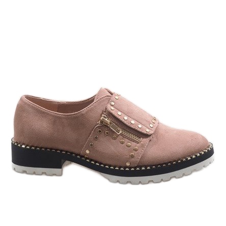 Chaussures à enfiler roses avec clous U-6249