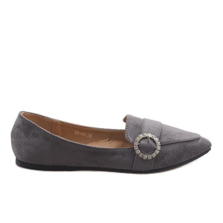 Mocassins gris de ballerines DY-01