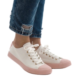 Baskets blanches YZ110-9 rose Baskets blanches YZ110-9 rose