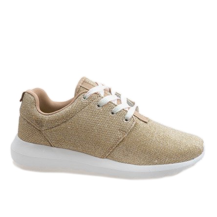 Chaussures de sport dorées brillantes B62-4 d'or