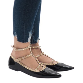Ballerines laquées noires 127-12