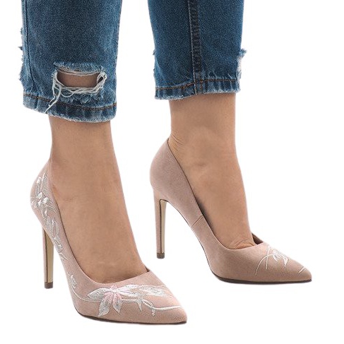 Escarpins en daim rose 16032-18
