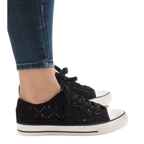 Baskets noires en dentelle BB2050-SP le noir