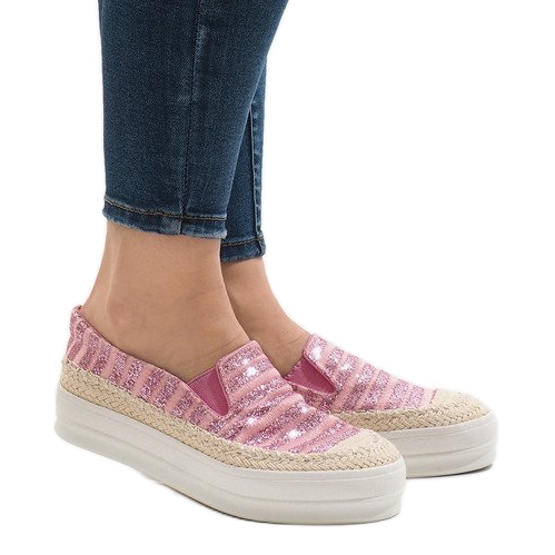 Baskets espadrilles roses sur la plateforme GH001 Baskets espadrilles roses sur la plateforme GH001