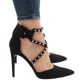 Escarpins en daim noir GH11547