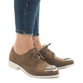 Slip ons verts à sequins L155 beige
