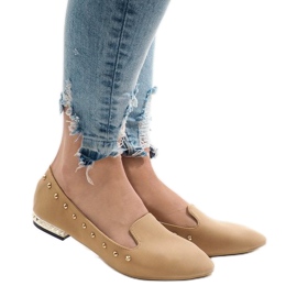 Mocassins camel ballerines ZHC-980 brun