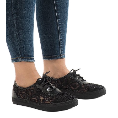 Baskets noires à lacets HC235 le noir