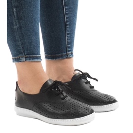 Baskets noires ajourées HR61116 le noir