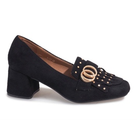 Escarpins en daim noir sur le poteau LB-339