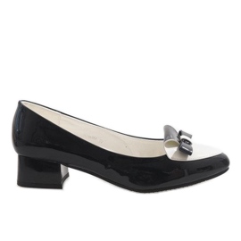 Talons hauts noirs et blancs GF-A166 blanche le noir
