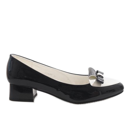 Talons hauts noirs et blancs GF-A166 blanche le noir