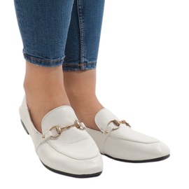 Mocassins blancs de ballerines YJX001-9
