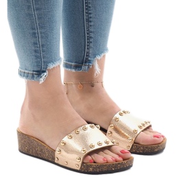Talons hauts champagne AC-2809 doré