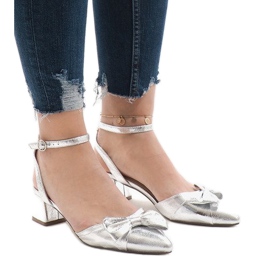 Sandales à talons argentées 1702-2 gris