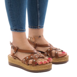 Sandales espadrilles camel sur la plateforme 314-2B brun Sandales espadrilles camel sur la plateforme 314-2B brun