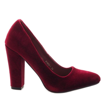 Escarpins en velours rouge sur le pilier 91603-1 multicolore