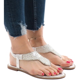 Sandales argentées décorées de JN1359-2 gris Sandales argentées décorées de JN1359-2 gris