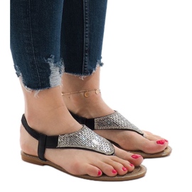 Sandales noires décorées de JN1359-2