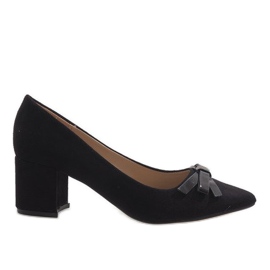 Escarpins en daim noir 7075-P