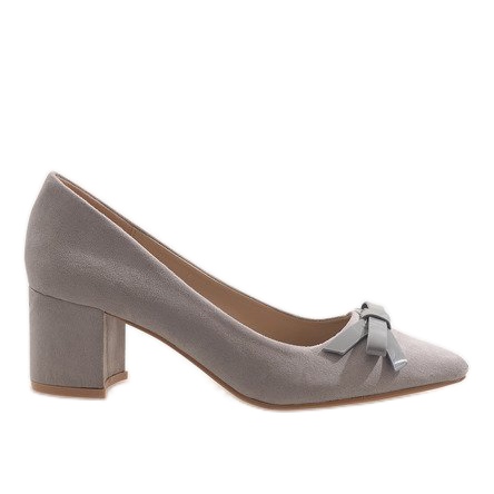 Escarpins en daim gris 7075-P