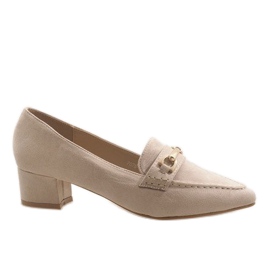 Escarpins en daim beige 7078-P