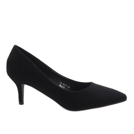 Escarpins noirs sur le talon P-6377 le noir