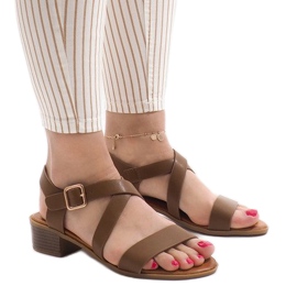 Sandales à talons camel A203 brun