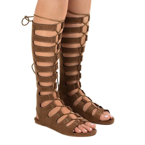 Sandales spartiates plates marron 289-9 brun