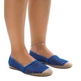 Espadrilles ajourées bleues B215-2