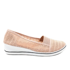 Baskets roses avec lacet sur le coin ZH-4