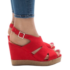 Sandales compensées rouges MW-5M17-11