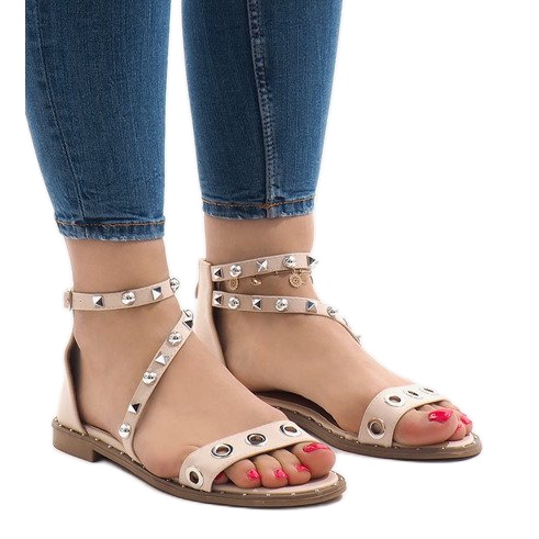 Sandales plates roses à boucle 18124-40 Sandales plates roses à boucle 18124-40