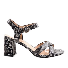 Sandales serpent sur le poteau X-116 suède noir multicolore