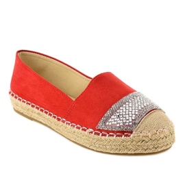 Espadrilles baskets rouges sur la plateforme 180-6