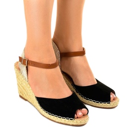 Sandales compensées noires 2895