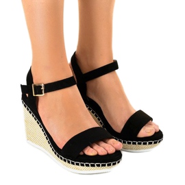 Sandales compensées noires U-6291