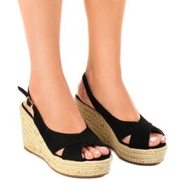 Espadrilles compensées noires 68-150 le noir