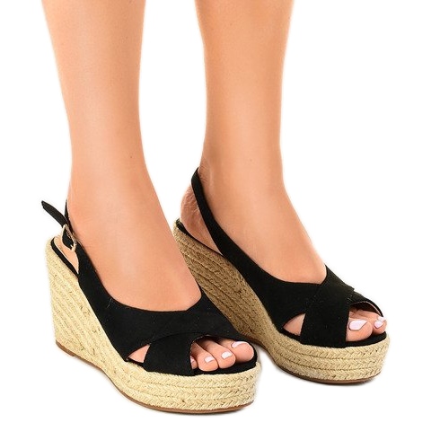 Espadrilles compensées noires 68-150 le noir