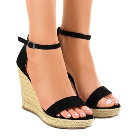 Espadrilles compensées noires BD342 le noir