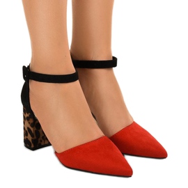 Sandales rouges sur poteau MM-621 daim Sandales rouges sur poteau MM-621 daim