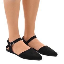 235-4 sandales ballerines noires