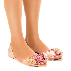 Sandales Meliski beige à fleurs AE20