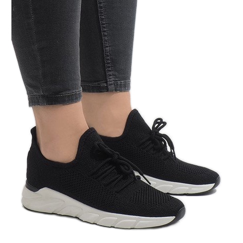 7766-Y chaussures de sport noires le noir