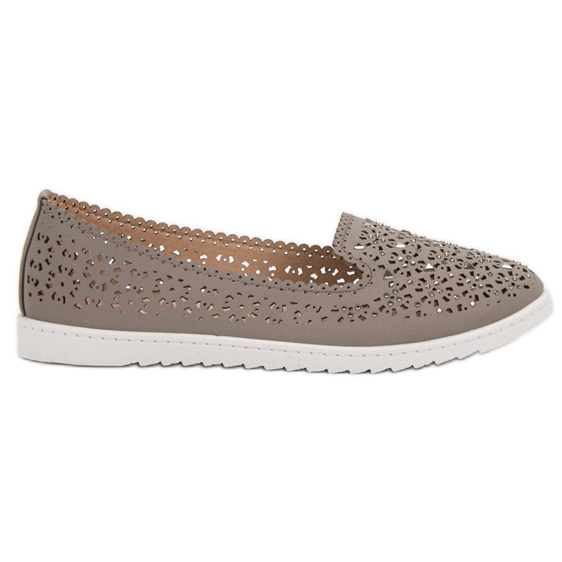 Top Shoes Seigneurs avec des cristaux gris