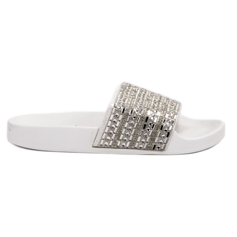 Queen Vivi Pantoufles Avec Cristaux blanche Queen Vivi Pantoufles Avec Cristaux blanche