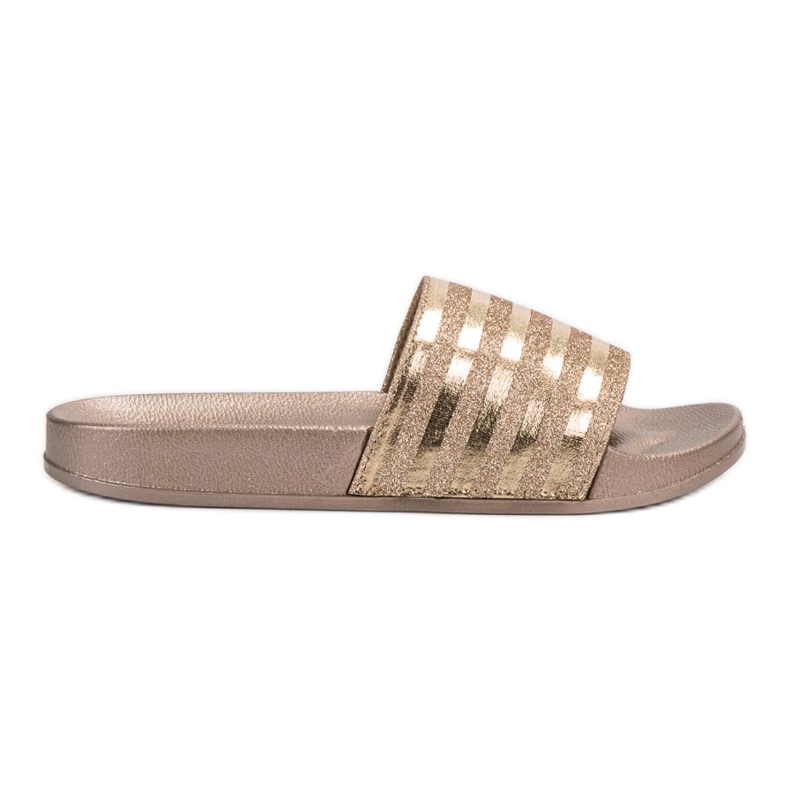 Weide Chaussons À Paillettes jaune