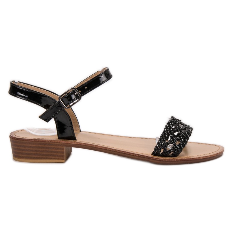 SHELOVET Sandales à talons hauts tressés le noir SHELOVET Sandales à talons hauts tressés le noir