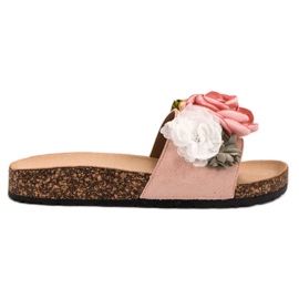 SHELOVET Pantoufles De Poudre Avec Des Fleurs rose SHELOVET Pantoufles De Poudre Avec Des Fleurs rose